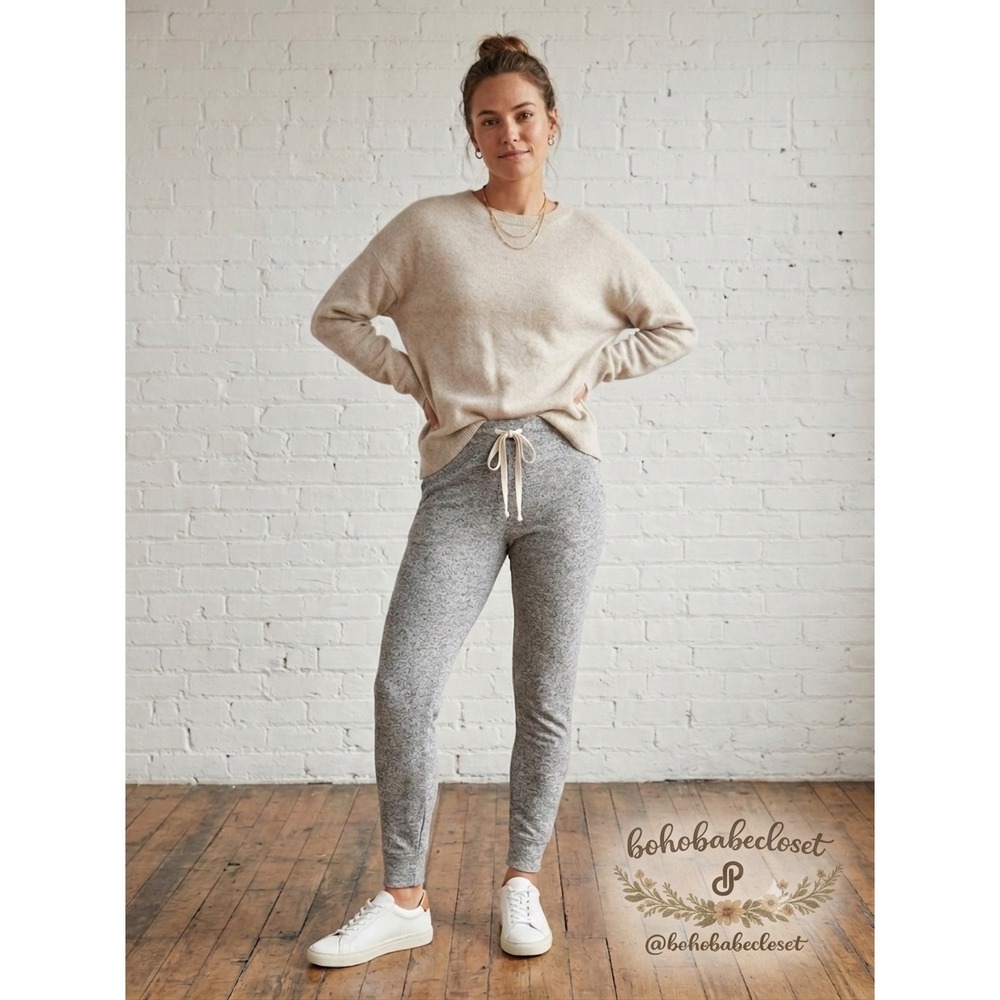 J.Crew Dreamy Jogger Heathered Grey Marl Drawstring Lounge Pants Womens Medium